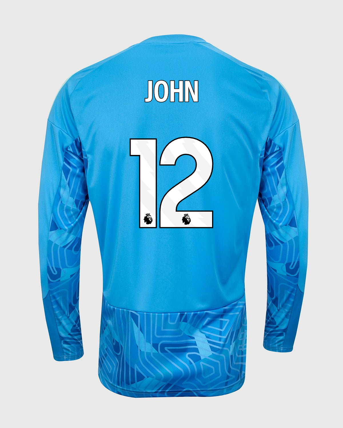 NFFC 26/27 Blue Long Sleeve Goalkeeper Shirt with John 12 Premier League Printing