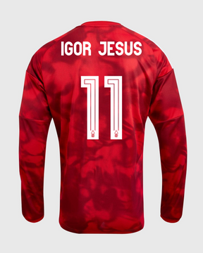 NFFC 26/27 Long Sleeve Home Shirt with Igor Jesus 11 NFFC Printing