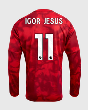 NFFC 26/27 Long Sleeve Home Shirt with Igor Jesus 11 Premier League Printing