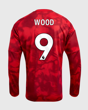 NFFC 26/27 Long Sleeve Home Shirt with Wood 9 Premier League Printing