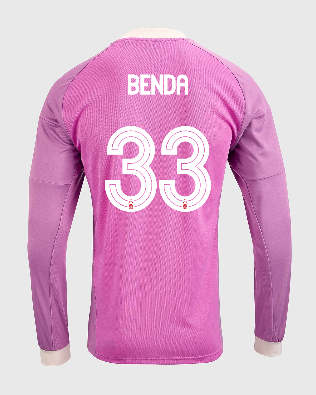 NFFC 26/27 Pink Long Sleeve Goalkeeper Shirt with Benda 33 NFFC Printing