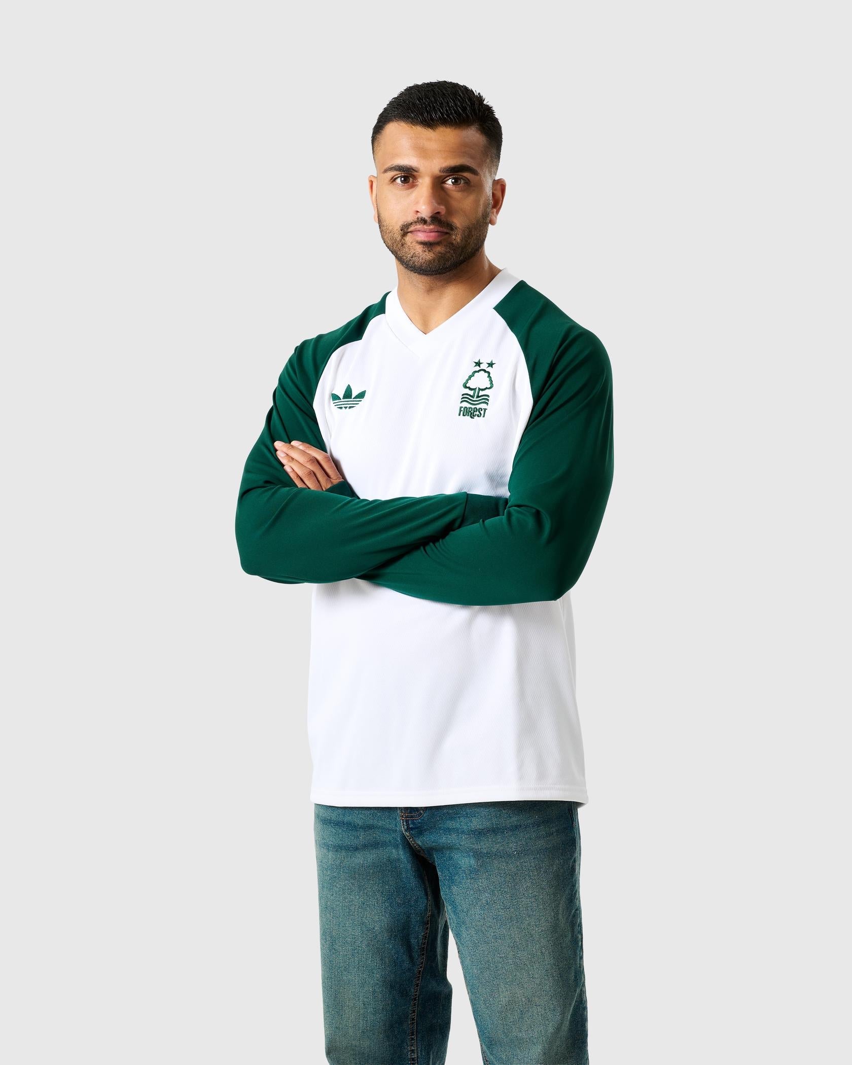 NFFC 26/27 adidas Originals Green & White Long Sleeve Jersey - Nottingham Forest FC