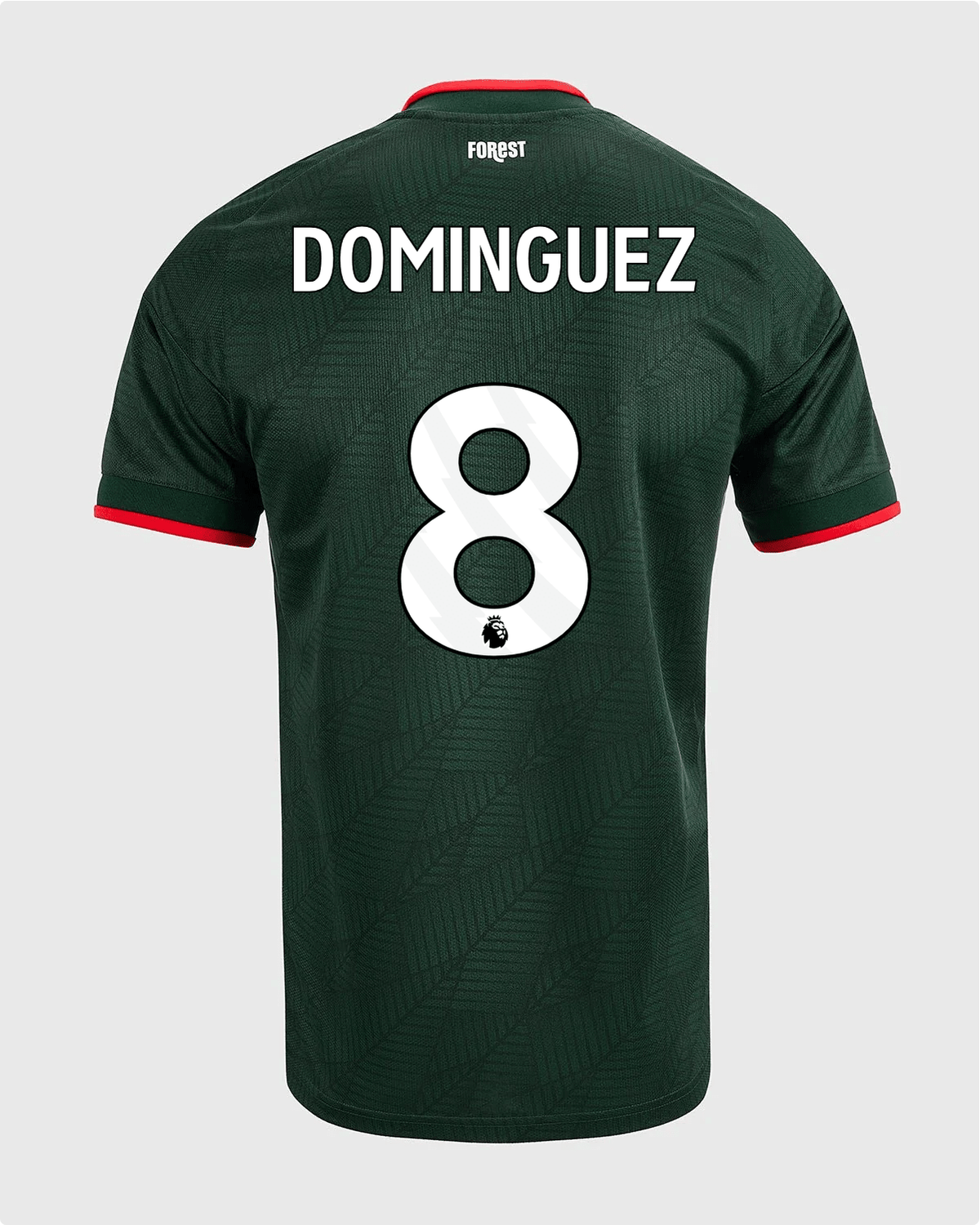 NFFC 26/27 Away Shirt with Dominguez 8 Premier League Printing - Nottingham Forest FC