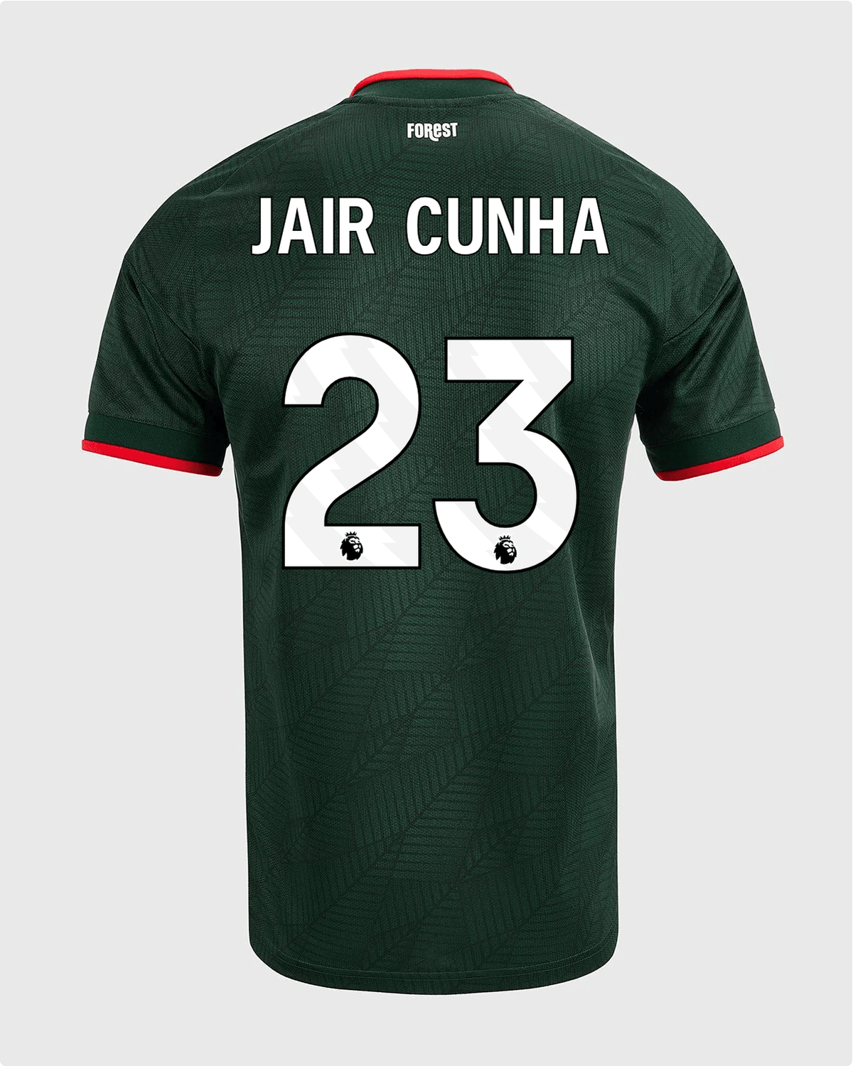 NFFC 26/27 Away Shirt with Jair Cunha 23 Premier League Printing - Nottingham Forest FC