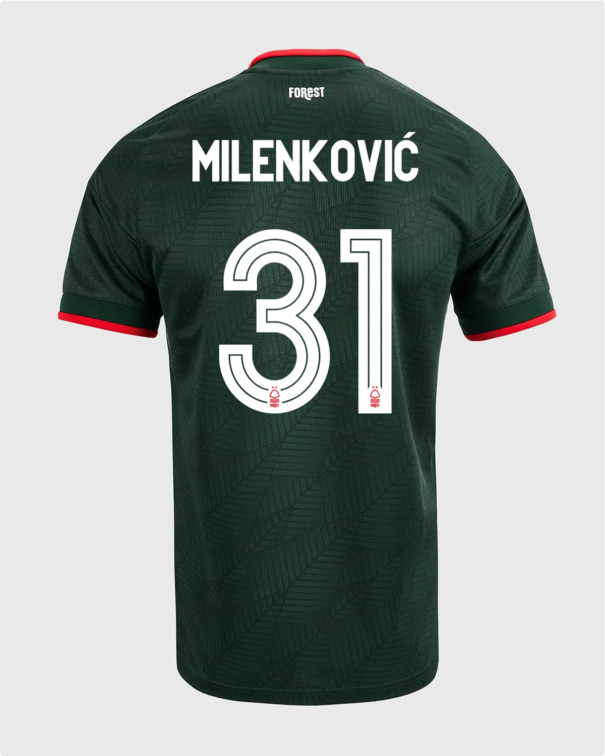 NFFC 26/27 Away Shirt with Milenković 31 NFFC Printing - Nottingham Forest FC