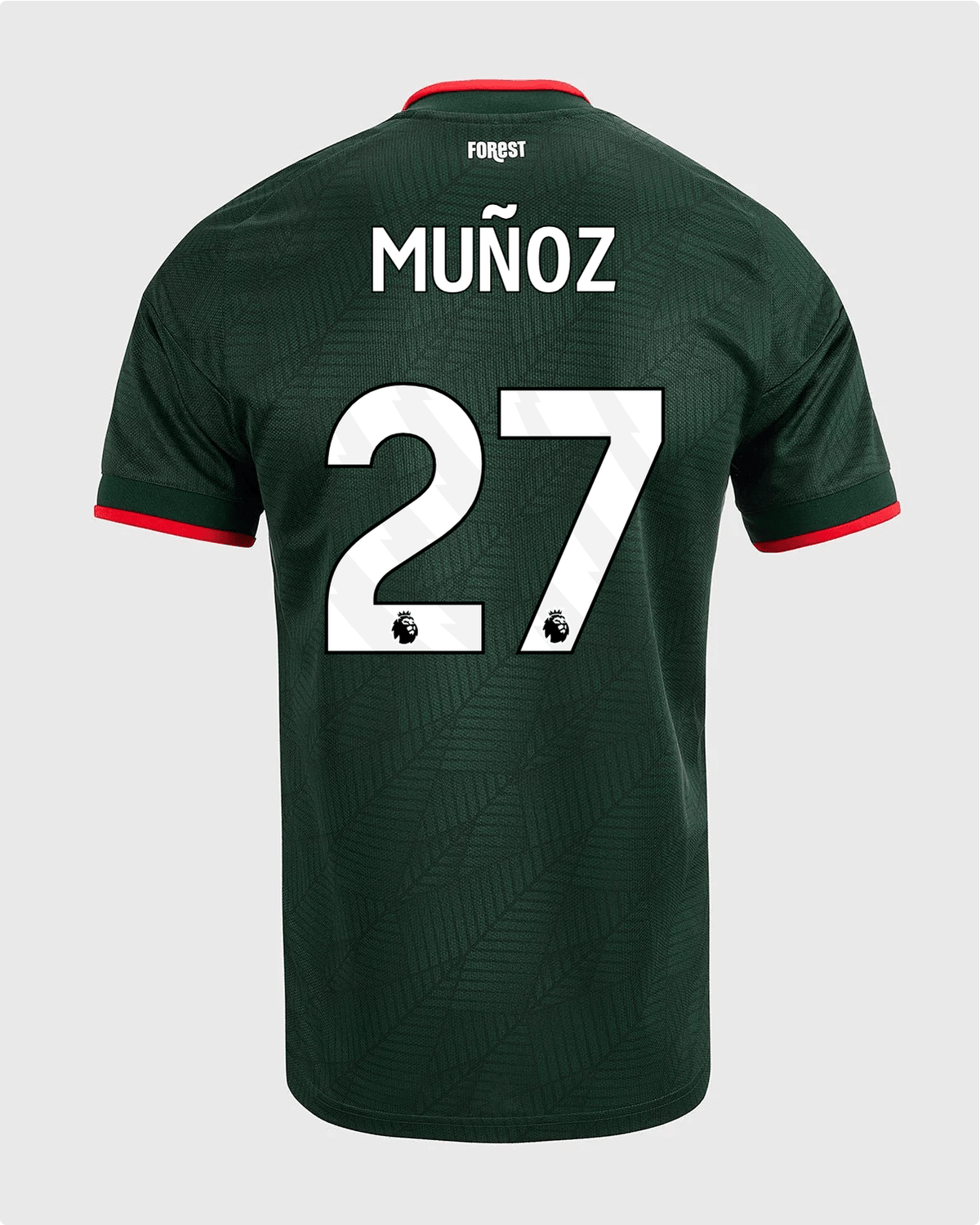 NFFC 26/27 Away Shirt with Muñoz 27 Premier League Printing - Nottingham Forest FC