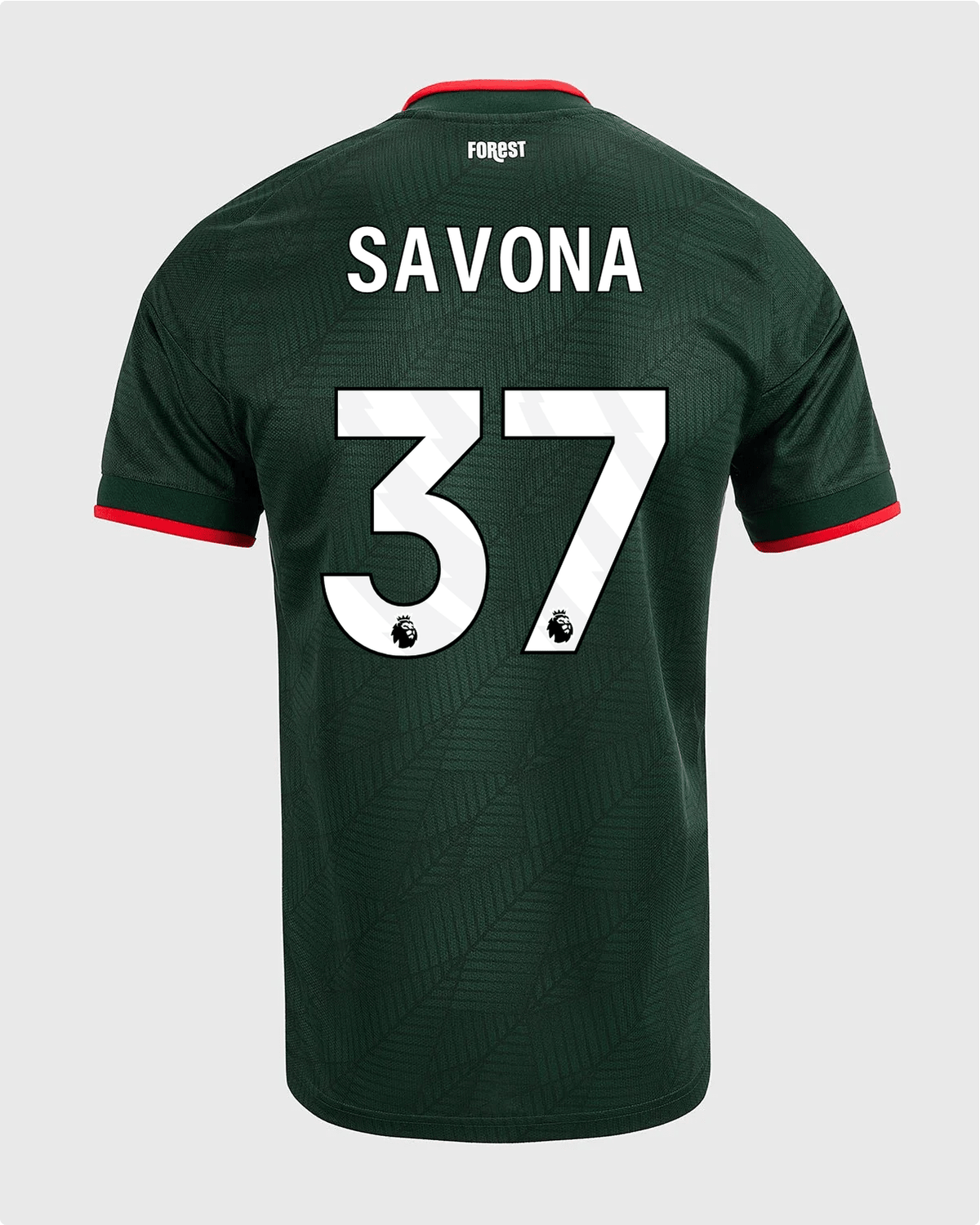 NFFC 26/27 Away Shirt with Savona 37 Premier League Printing - Nottingham Forest FC