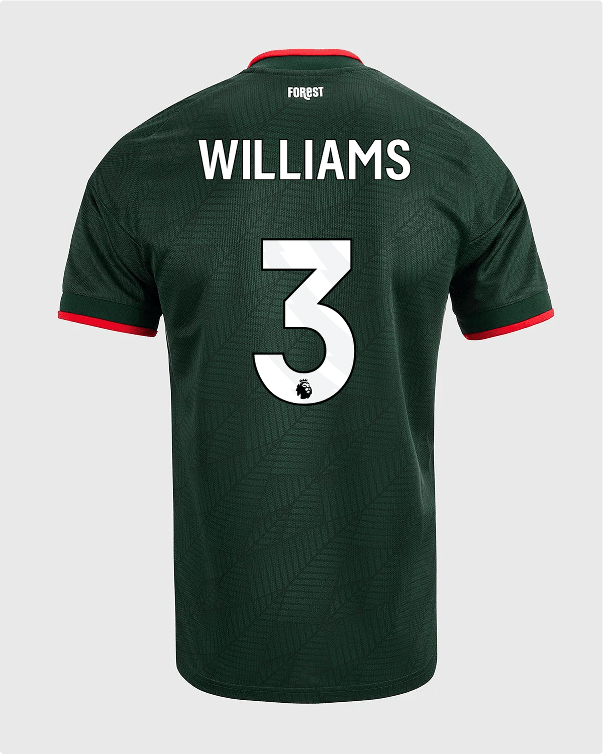 NFFC 26/27 Away Shirt with Williams 3 Premier League Printing - Nottingham Forest FC