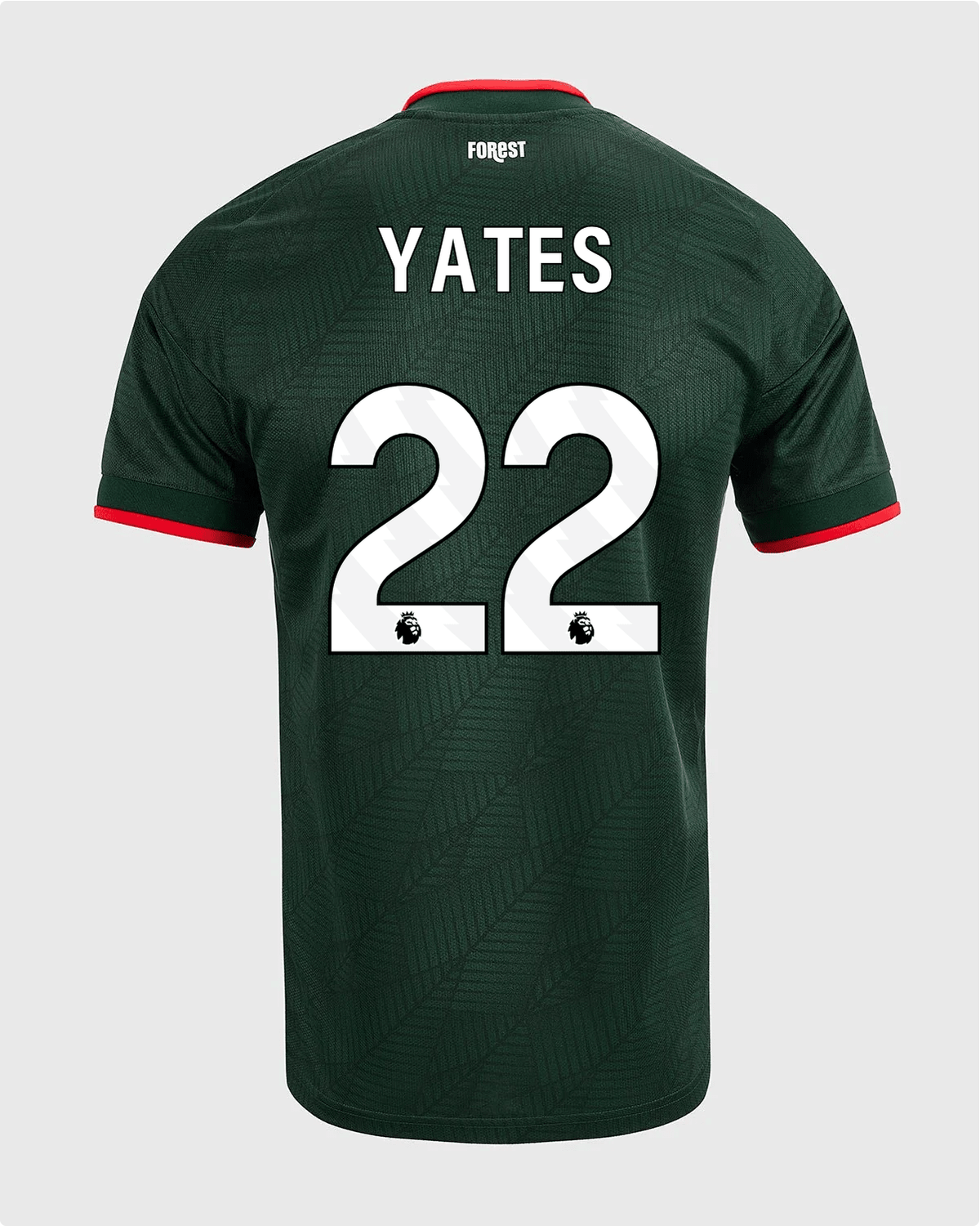 NFFC 26/27 Away Shirt with Yates 22 Premier League Printing - Nottingham Forest FC