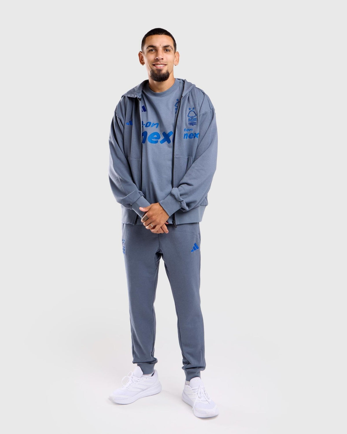 NFFC 26/27 Grey Coaches Leisure Full Zip Hoodie - Nottingham Forest FC