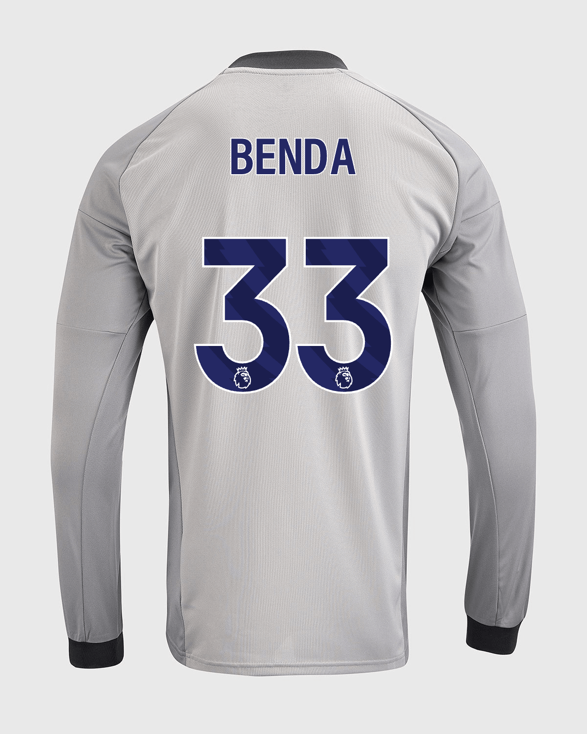 NFFC 26/27 Grey Long Sleeve Goalkeeper Shirt with Benda 33 Premier League Printing - Nottingham Forest FC