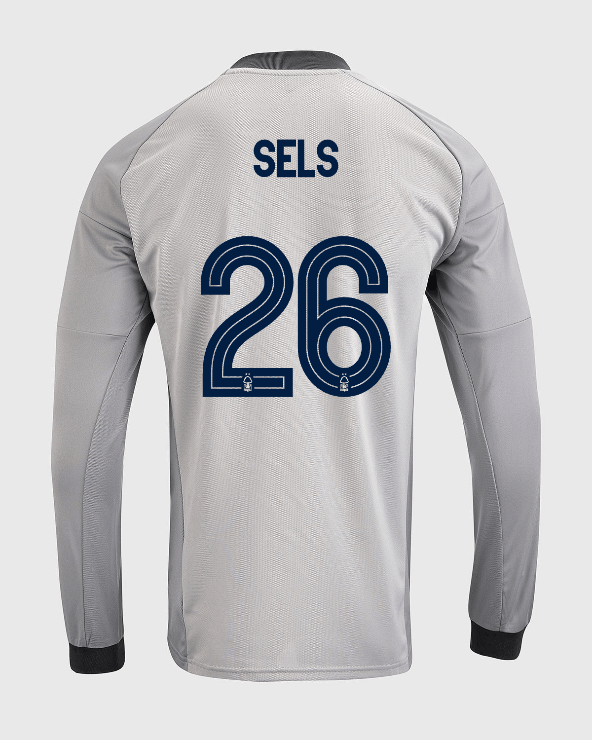 NFFC 26/27 Grey Long Sleeve Goalkeeper Shirt with Sels 26 NFFC Printing - Nottingham Forest FC