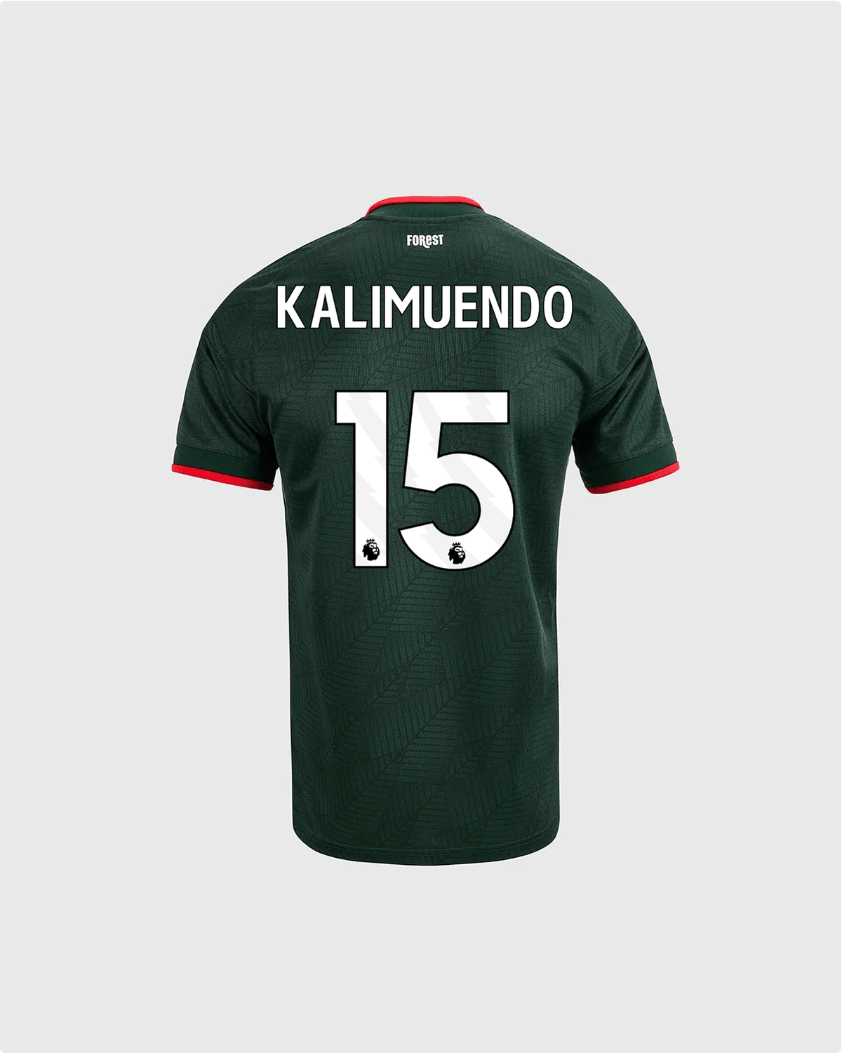 NFFC 26/27 Junior Away Shirt with Kalimuendo 15 Premier League Printing - Nottingham Forest FC
