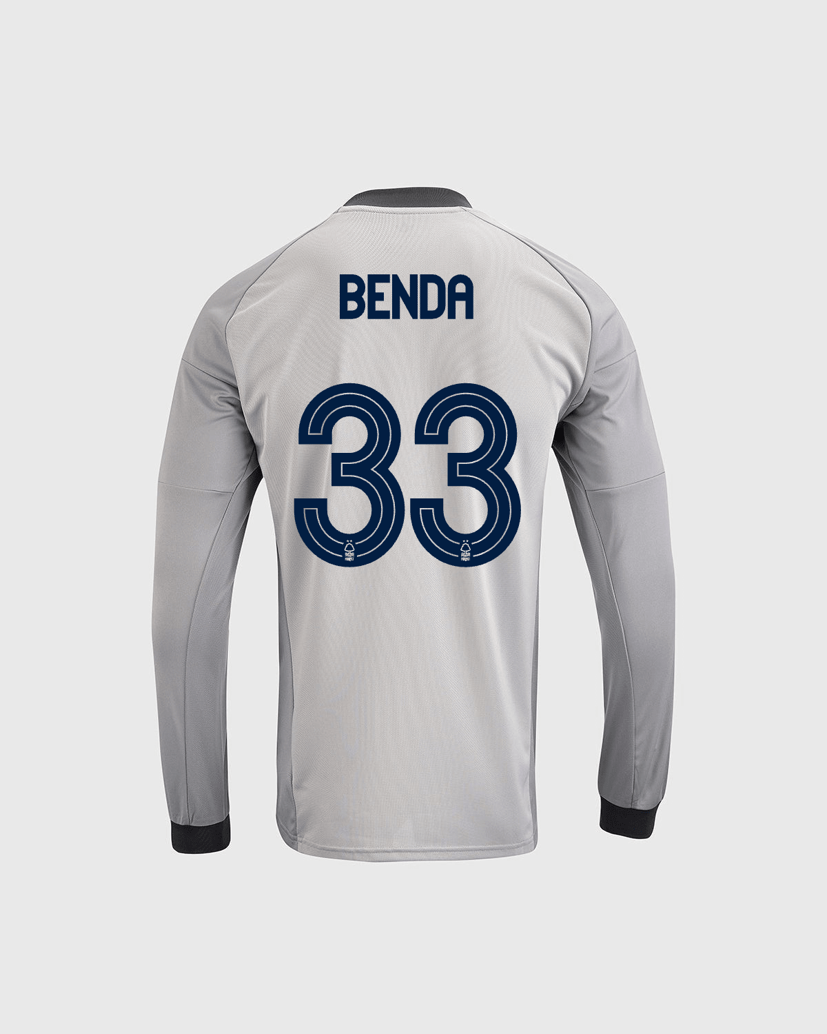 NFFC 26/27 Junior Grey Goalkeeper Shirt with Benda 33 NFFC Printing - Nottingham Forest FC