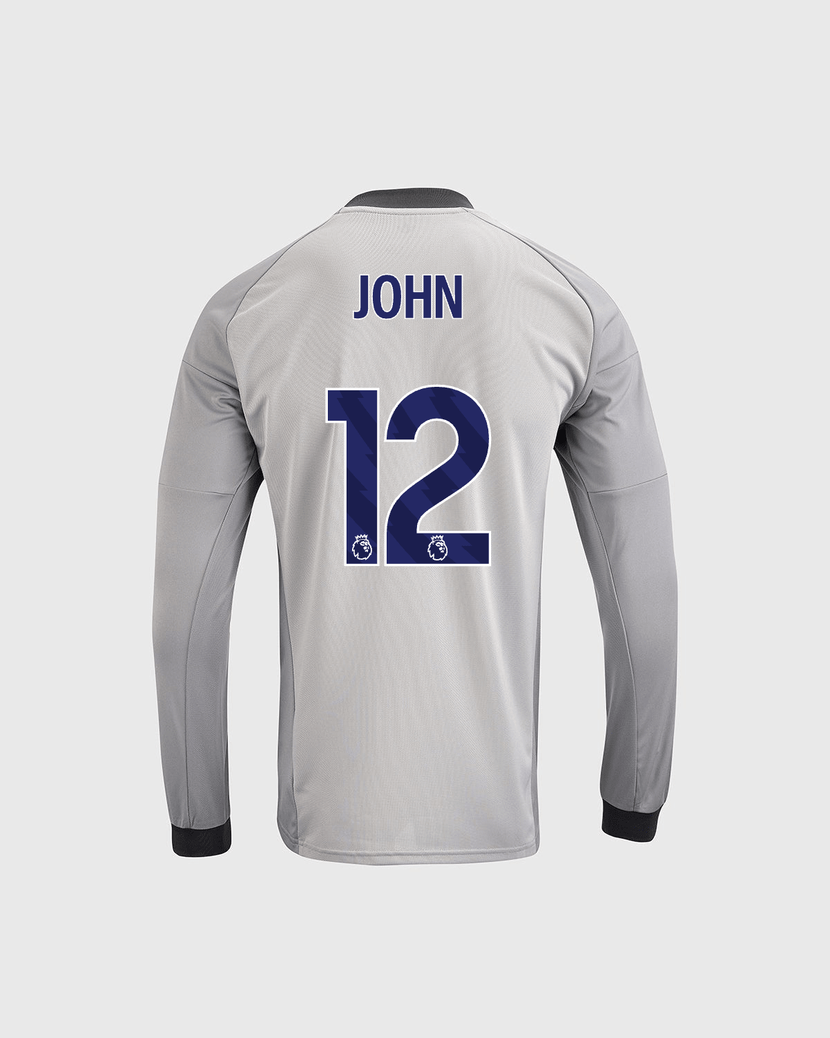 NFFC 26/27 Junior Grey Goalkeeper Shirt with John 12 Premier League Printing - Nottingham Forest FC