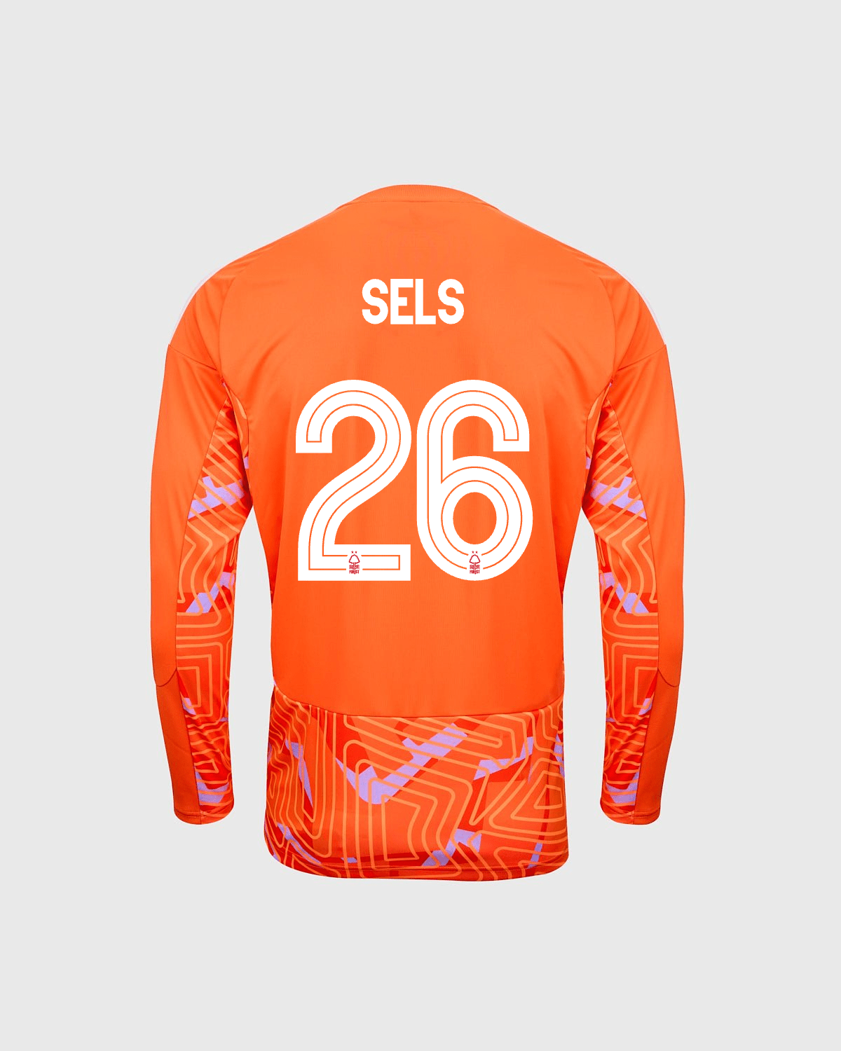 NFFC 26/27 Junior Orange Goalkeeper Shirt with Sels 26 NFFC Printing - Nottingham Forest FC