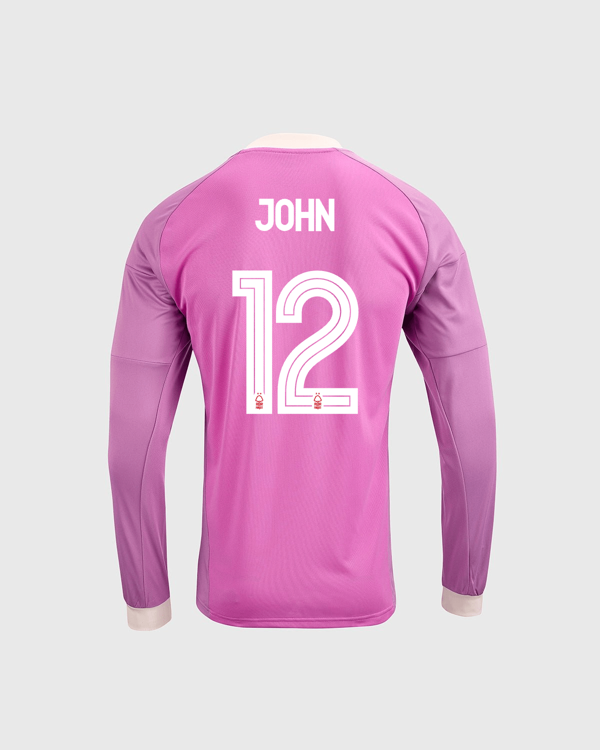 NFFC 26/27 Junior Pink Goalkeeper Shirt with John 12 NFFC Printing - Nottingham Forest FC