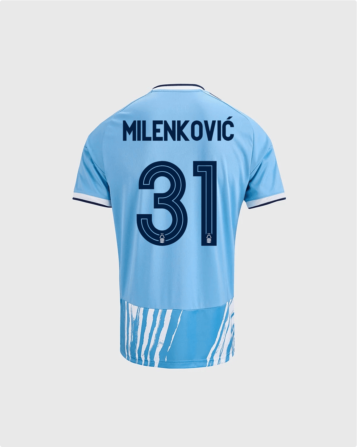 NFFC 26/27 Junior Third Shirt with Milenković 31 NFFC Printing - Nottingham Forest FC