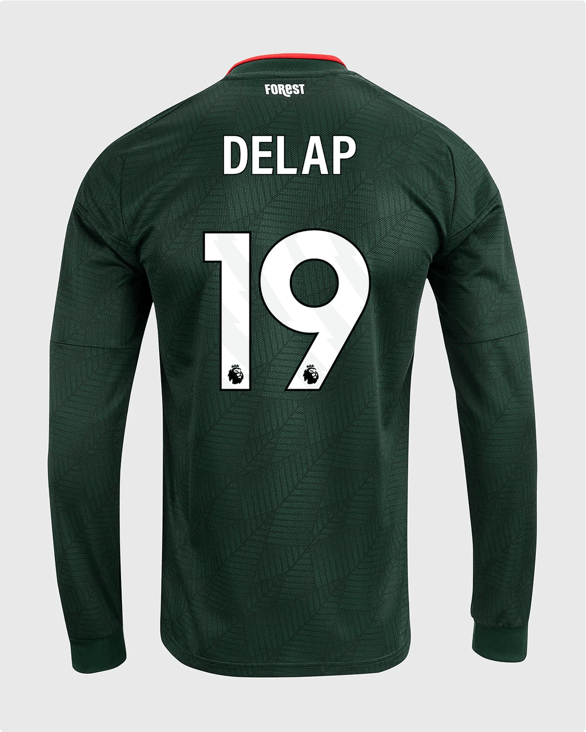 NFFC 26/27 Long Sleeve Away Shirt with Delap 19 Premier League Printing - Nottingham Forest FC