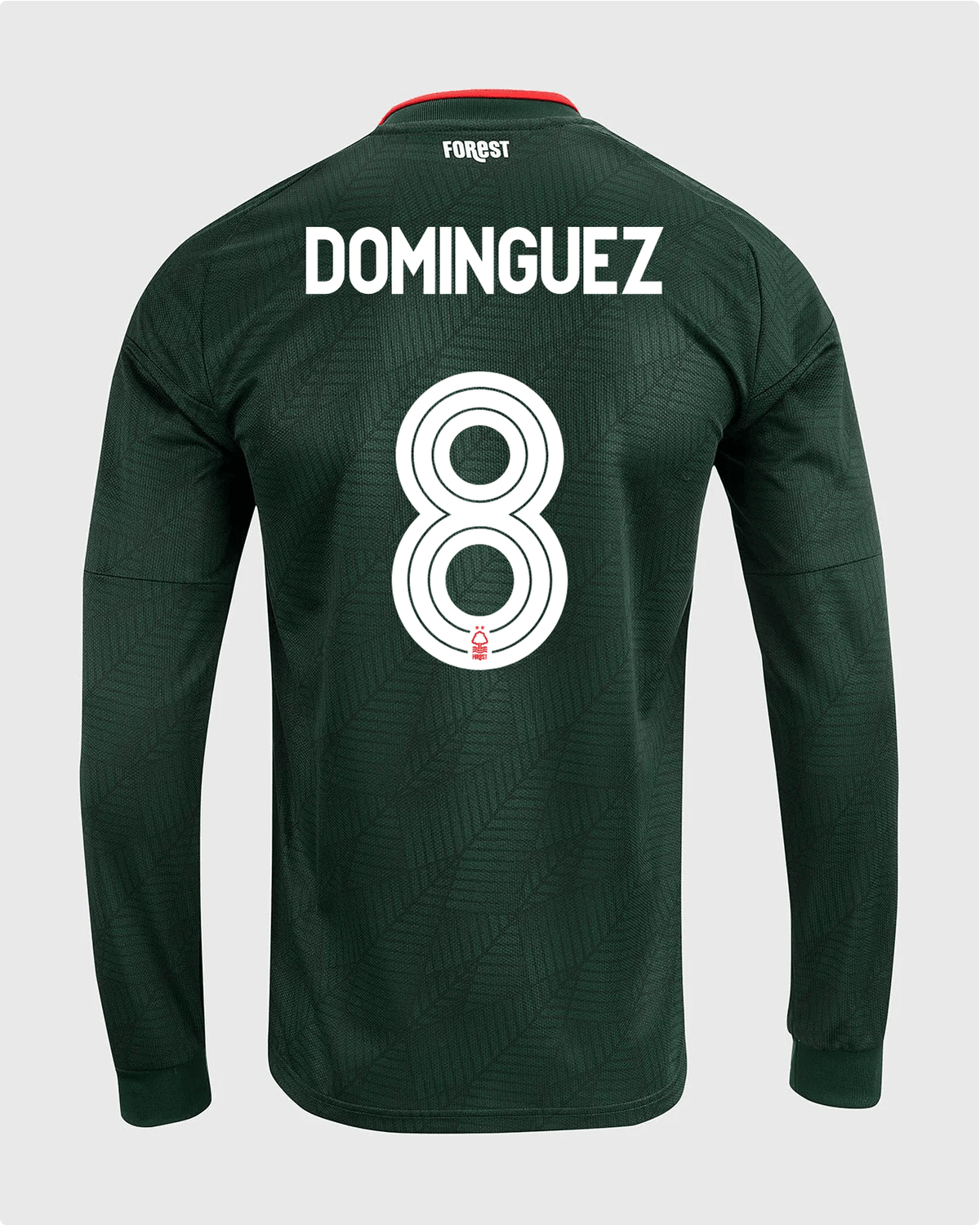 NFFC 26/27 Long Sleeve Away Shirt with Dominguez 8 NFFC Printing - Nottingham Forest FC