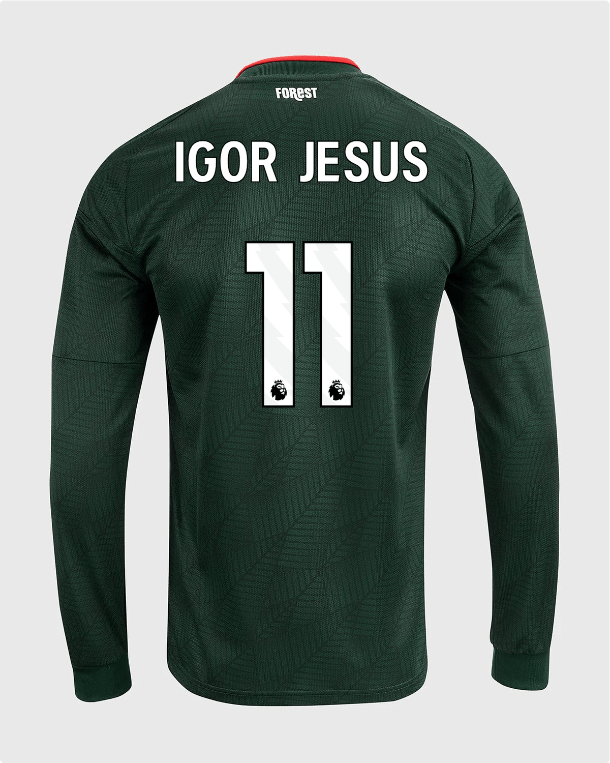 NFFC 26/27 Long Sleeve Away Shirt with Igor Jesus 11 Premier League Printing - Nottingham Forest FC