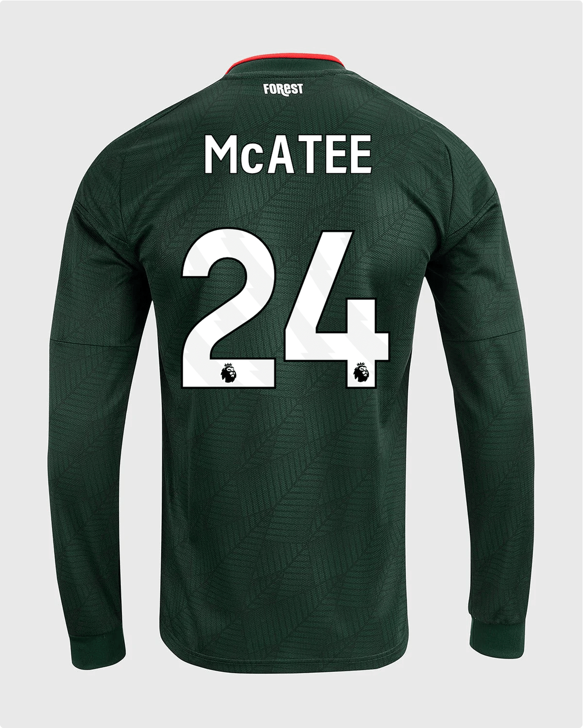 NFFC 26/27 Long Sleeve Away Shirt with McAtee 24 Premier League Printing - Nottingham Forest FC