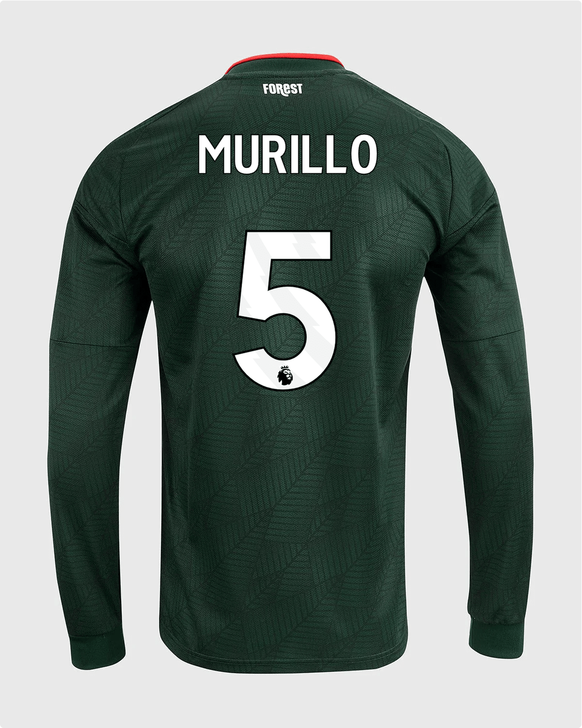 NFFC 26/27 Long Sleeve Away Shirt with Murillo 5 Premier League Printing - Nottingham Forest FC