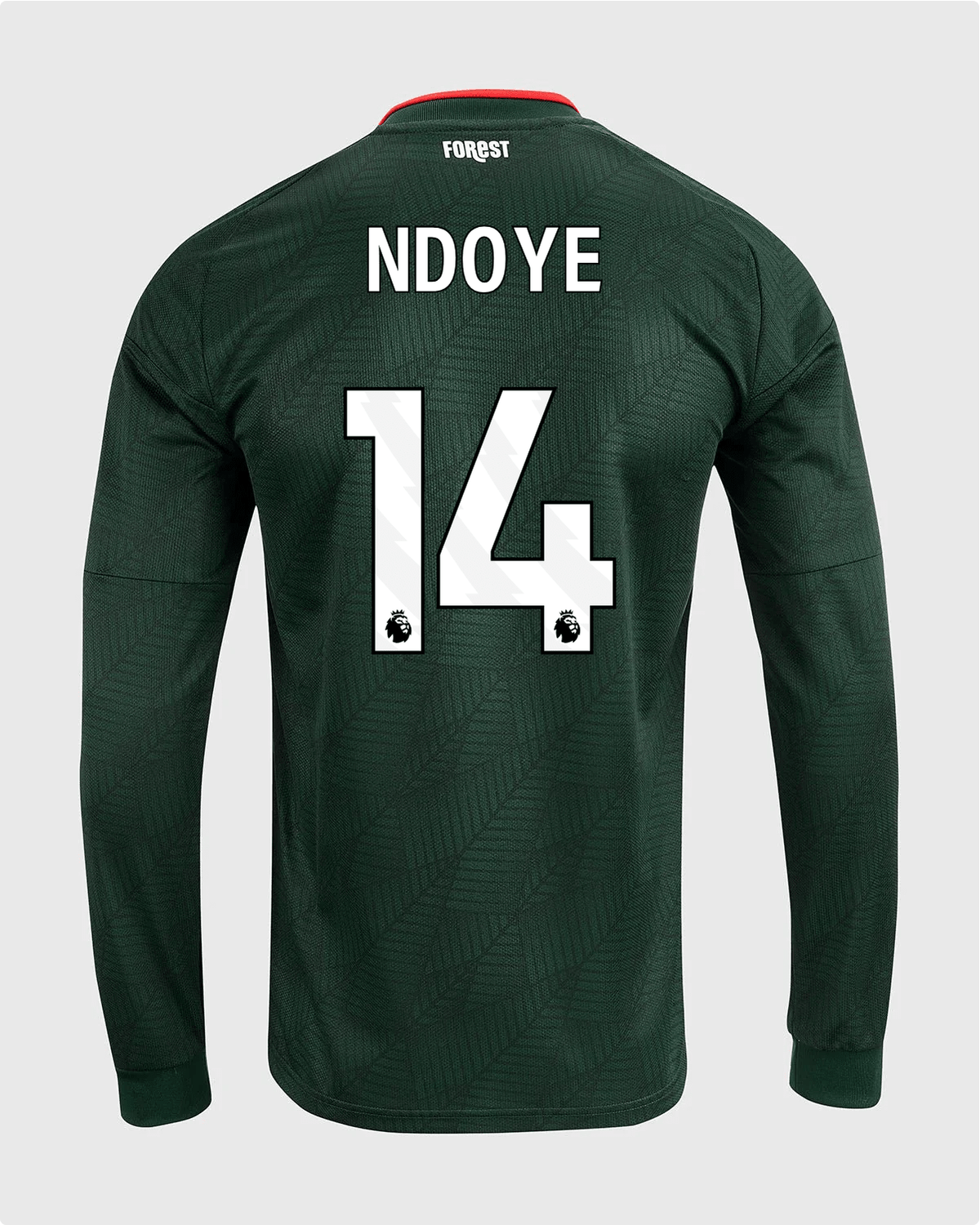 NFFC 26/27 Long Sleeve Away Shirt with Ndoye 14 Premier League Printing - Nottingham Forest FC
