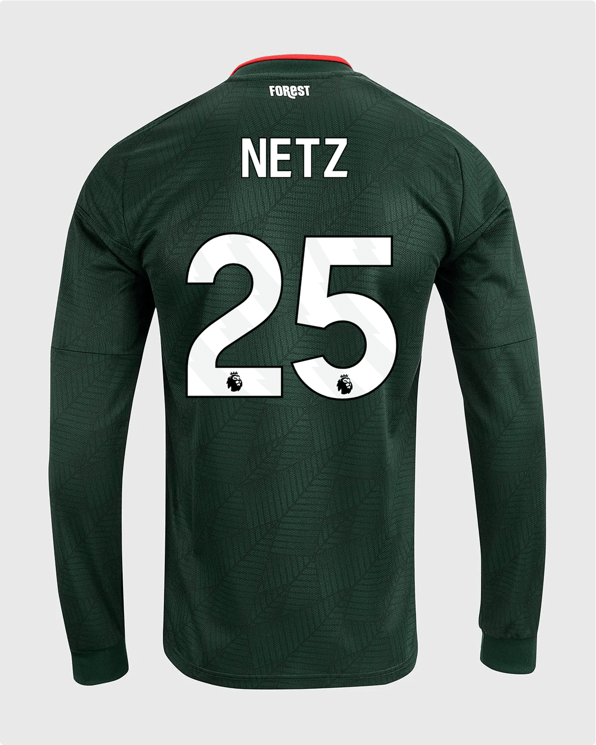 NFFC 26/27 Long Sleeve Away Shirt with Netz 25 Premier League Printing - Nottingham Forest FC