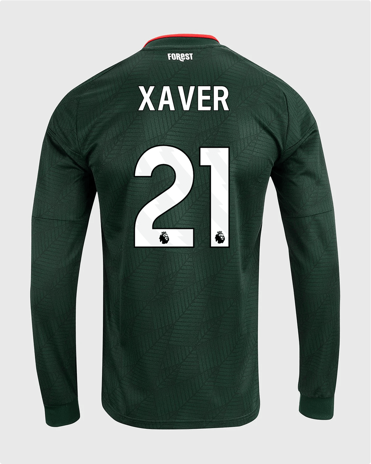 NFFC 26/27 Long Sleeve Away Shirt with Xaver 21 Premier League Printing - Nottingham Forest FC