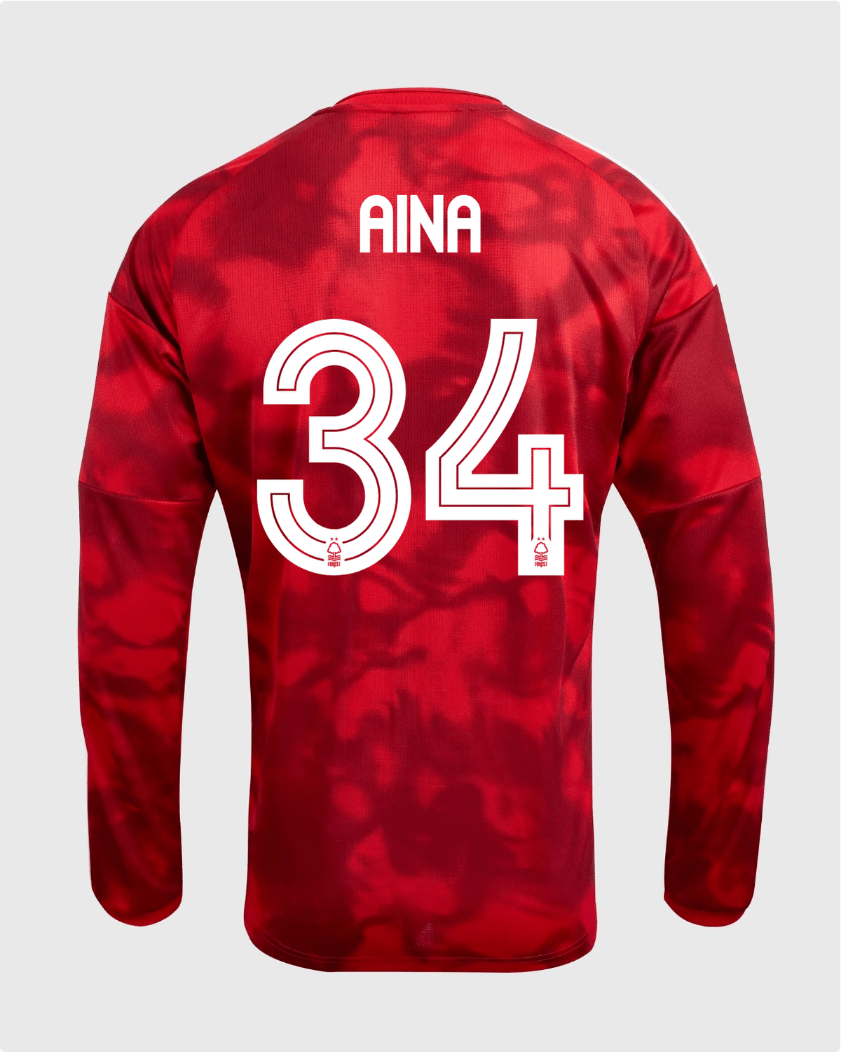 NFFC 26/27 Long Sleeve Home Shirt with Aina 34 NFFC Printing - Nottingham Forest FC