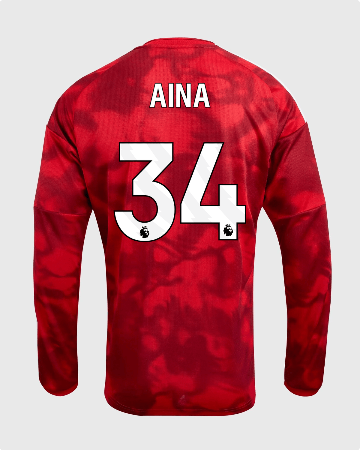 NFFC 26/27 Long Sleeve Home Shirt with Aina 34 Premier League Printing - Nottingham Forest FC