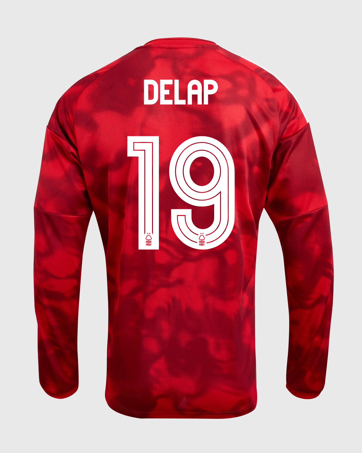 NFFC 26/27 Long Sleeve Home Shirt with Delap 19 NFFC Printing - Nottingham Forest FC