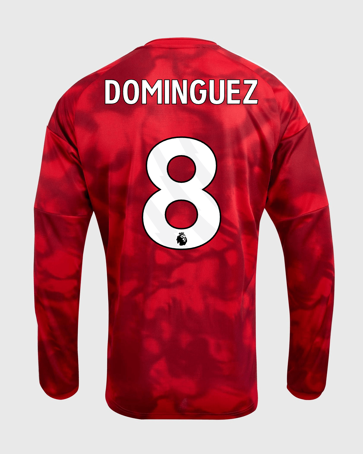 NFFC 26/27 Long Sleeve Home Shirt with Dominguez 8 Premier League Printing - Nottingham Forest FC