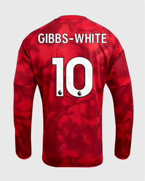 NFFC 26/27 Long Sleeve Home Shirt with Gibbs-White 10 Premier League Printing - Nottingham Forest FC