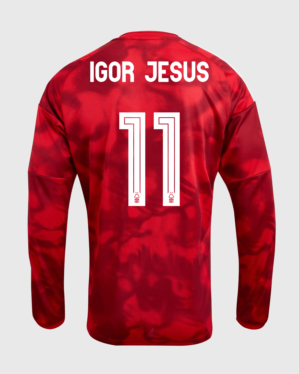 NFFC 26/27 Long Sleeve Home Shirt with Igor Jesus 11 NFFC Printing - Nottingham Forest FC