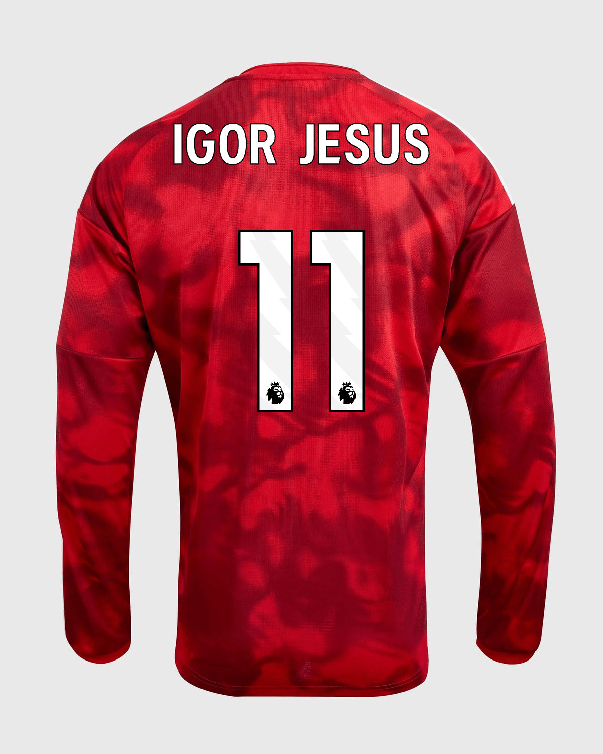 NFFC 26/27 Long Sleeve Home Shirt with Igor Jesus 11 Premier League Printing - Nottingham Forest FC