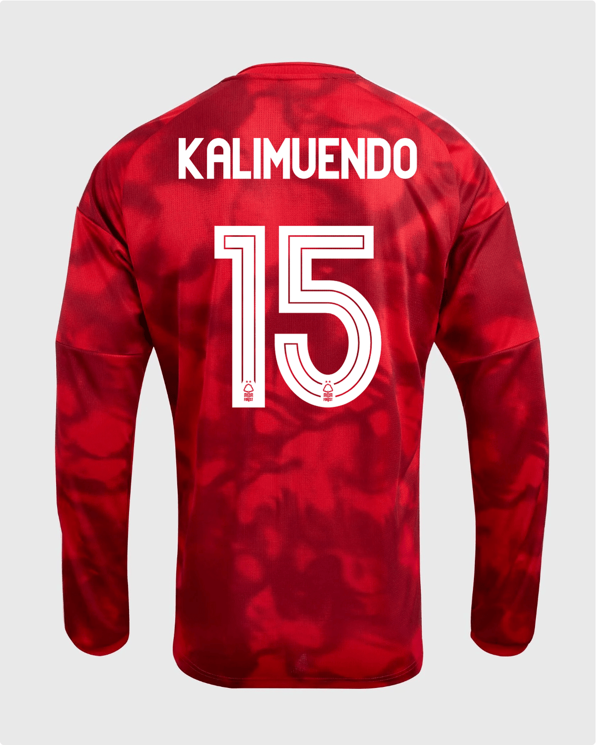 NFFC 26/27 Long Sleeve Home Shirt with Kalimuendo 15 NFFC Printing - Nottingham Forest FC