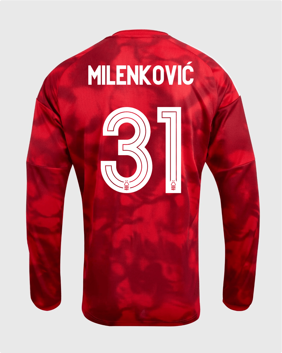 NFFC 26/27 Long Sleeve Home Shirt with Milenković 31 NFFC Printing - Nottingham Forest FC