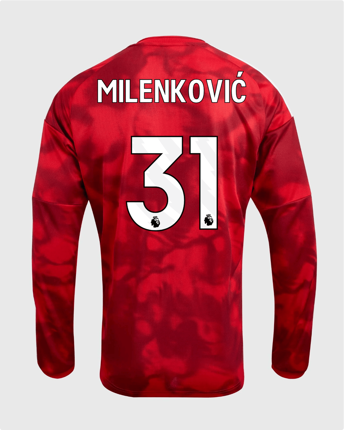 NFFC 26/27 Long Sleeve Home Shirt with Milenković 31 Premier League Printing - Nottingham Forest FC