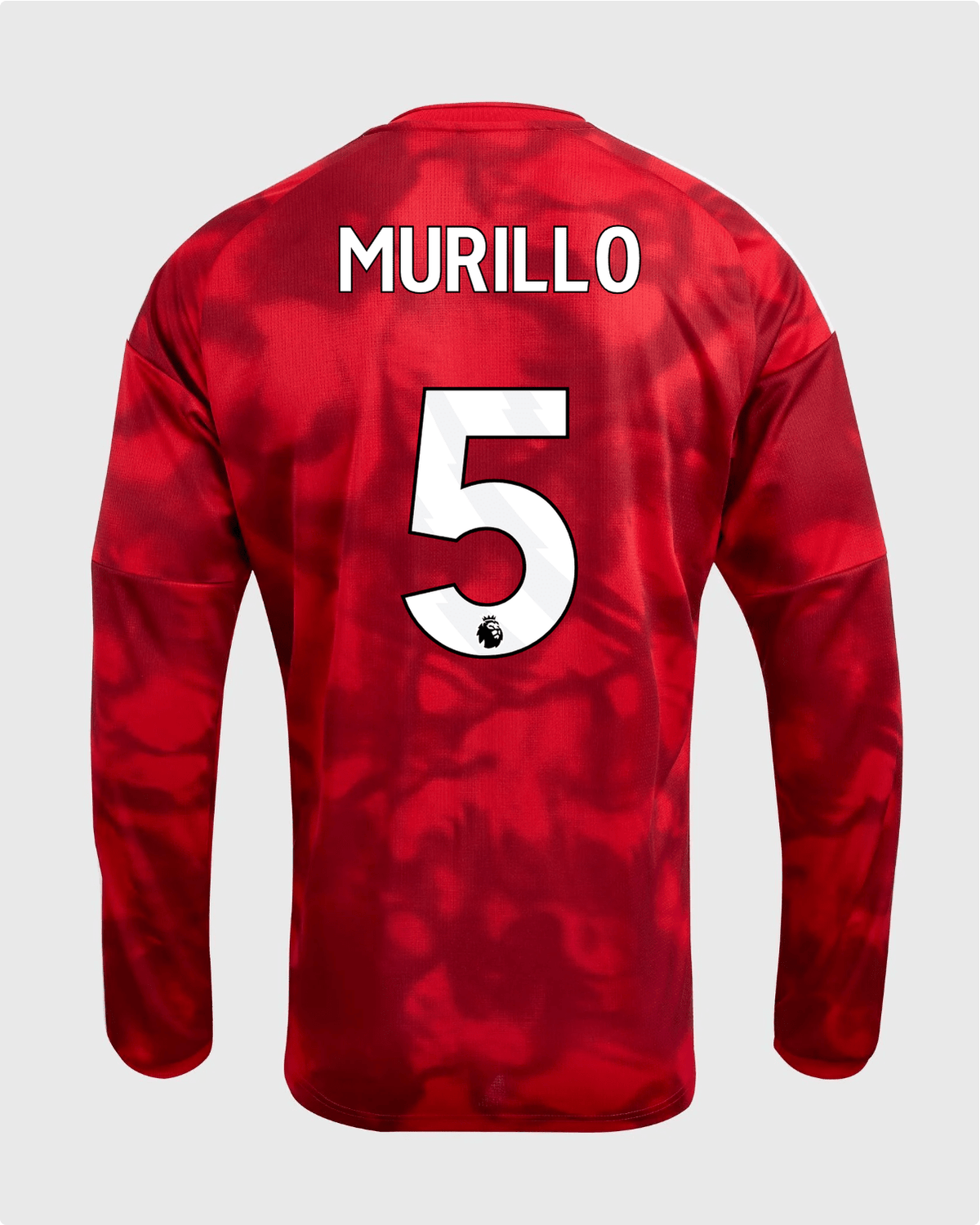 NFFC 26/27 Long Sleeve Home Shirt with Murillo 5 Premier League Printing - Nottingham Forest FC