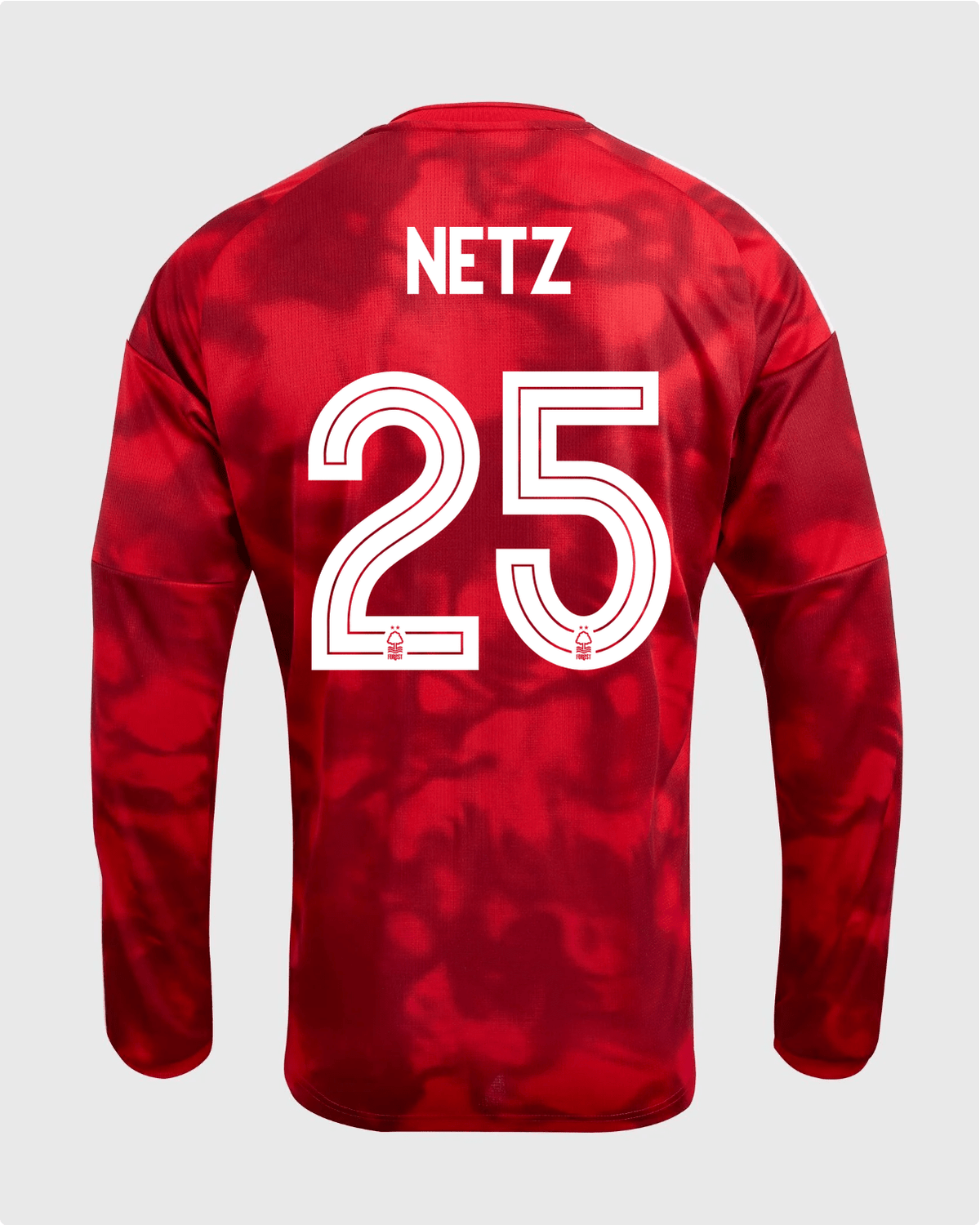 NFFC 26/27 Long Sleeve Home Shirt with Netz 25 NFFC Printing - Nottingham Forest FC