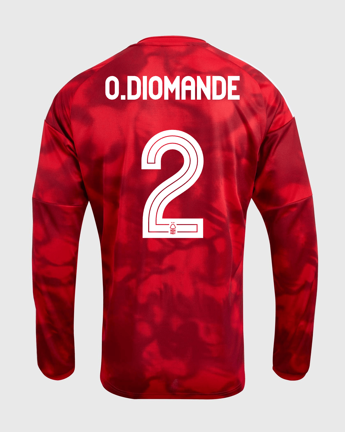NFFC 26/27 Long Sleeve Home Shirt with O.Diomande 2 NFFC Printing - Nottingham Forest FC