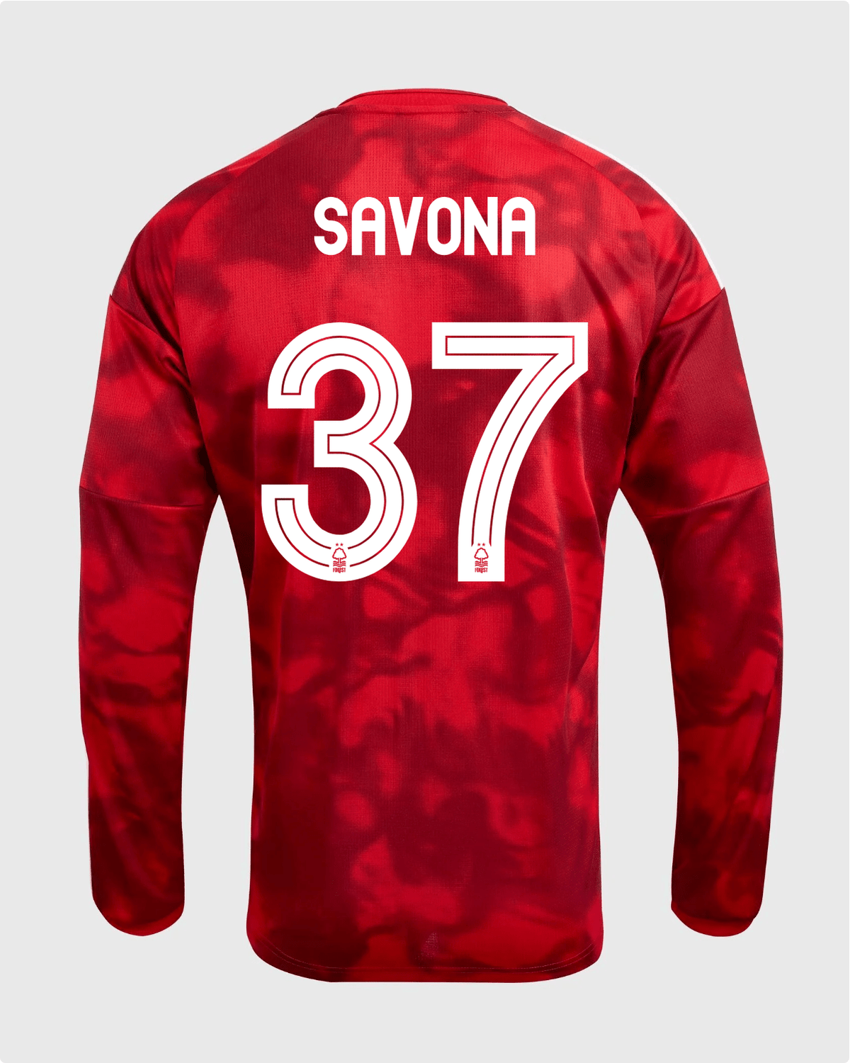 NFFC 26/27 Long Sleeve Home Shirt with Savona 37 NFFC Printing - Nottingham Forest FC