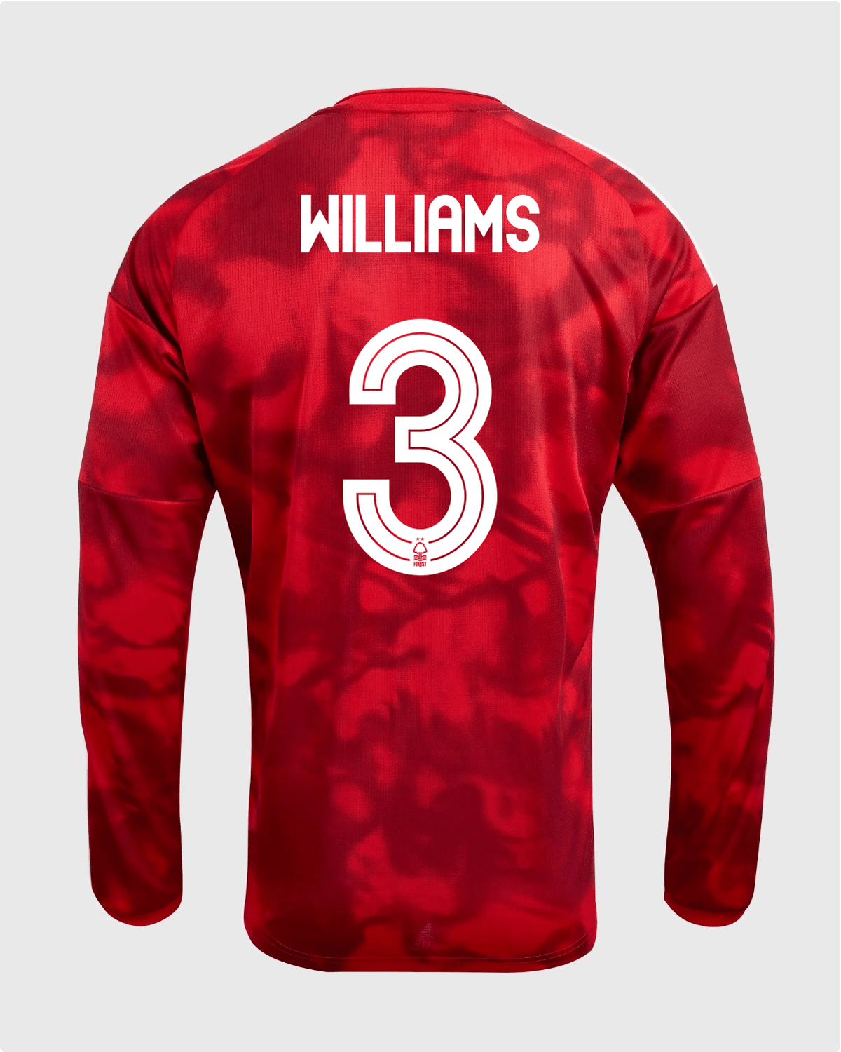 NFFC 26/27 Long Sleeve Home Shirt with Williams 3 NFFC Printing - Nottingham Forest FC