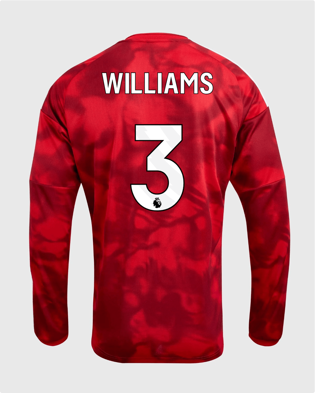 NFFC 26/27 Long Sleeve Home Shirt with Williams 3 Premier League Printing - Nottingham Forest FC
