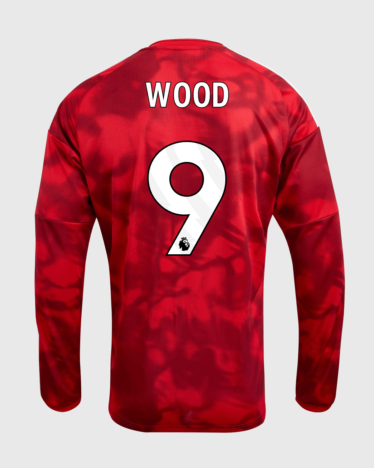 NFFC 26/27 Long Sleeve Home Shirt with Wood 9 Premier League Printing - Nottingham Forest FC