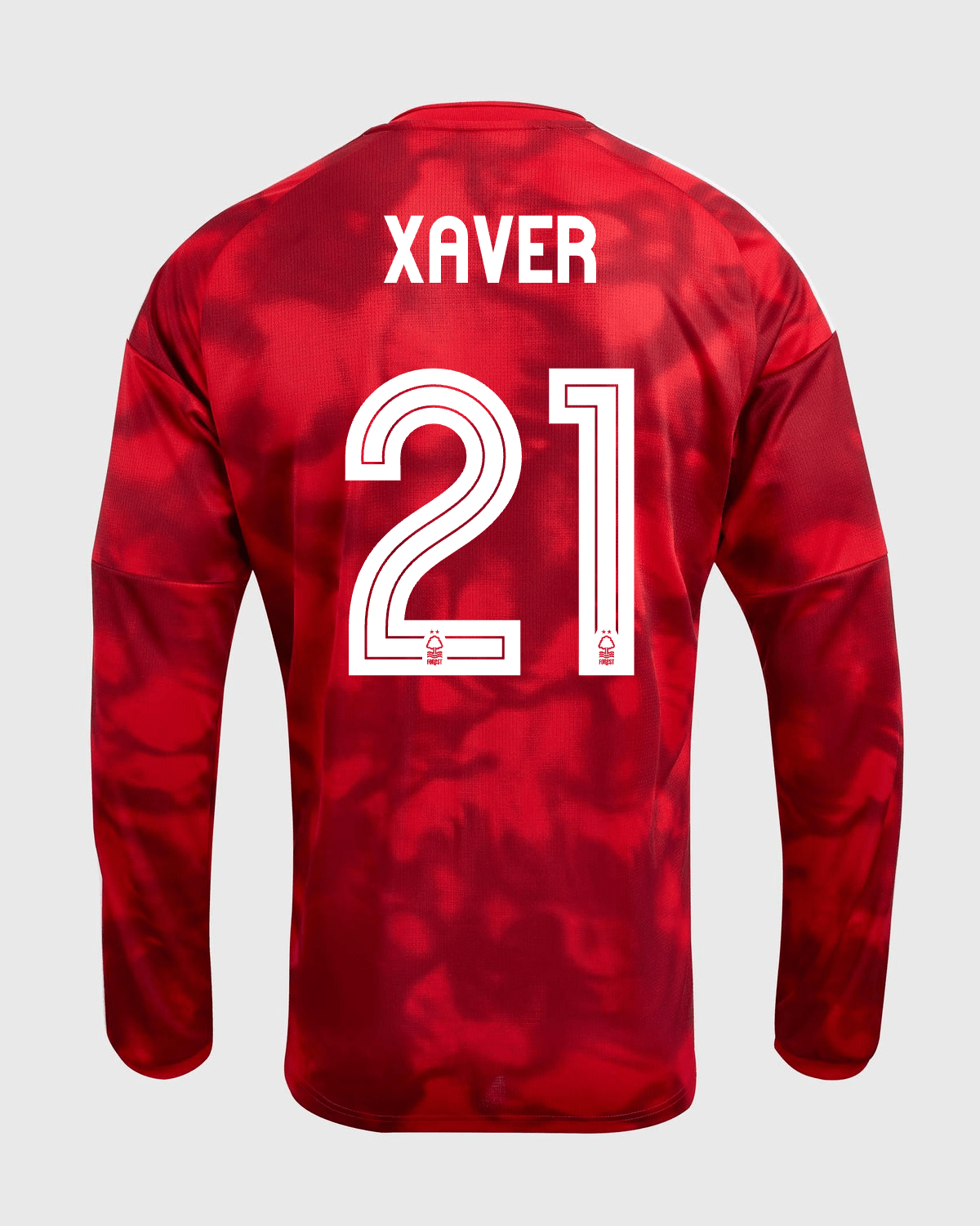 NFFC 26/27 Long Sleeve Home Shirt with Xaver 21 NFFC Printing - Nottingham Forest FC