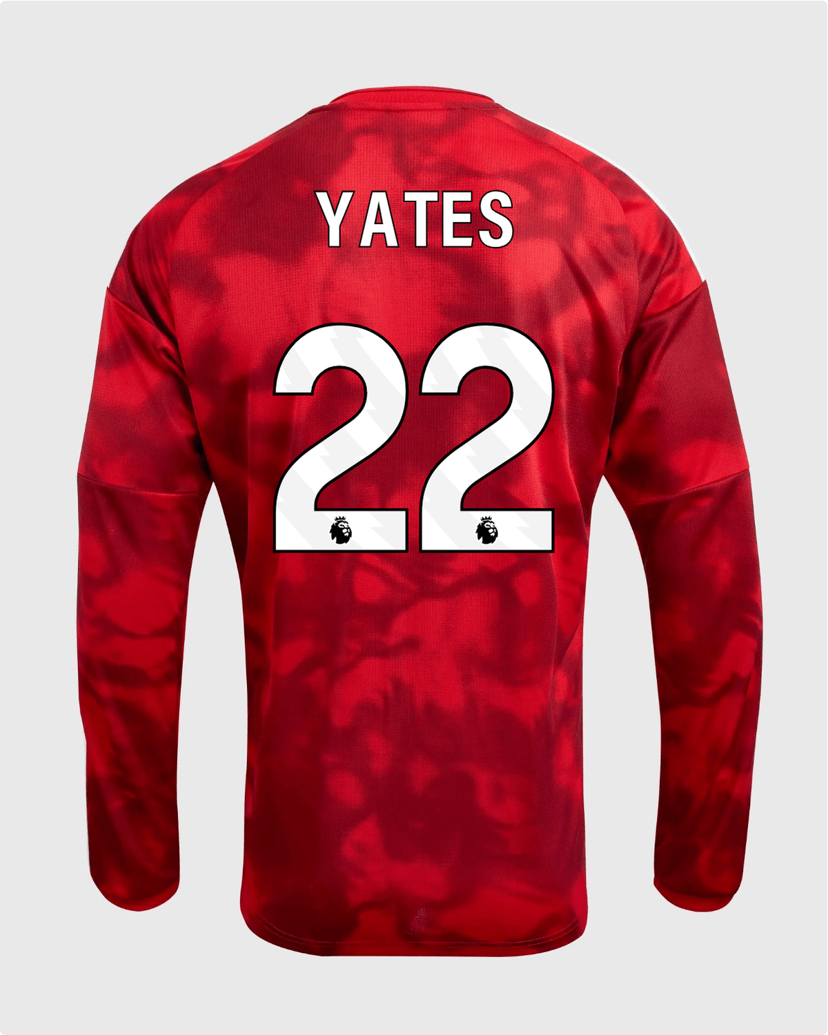NFFC 26/27 Long Sleeve Home Shirt with Yates 22 Premier League Printing - Nottingham Forest FC