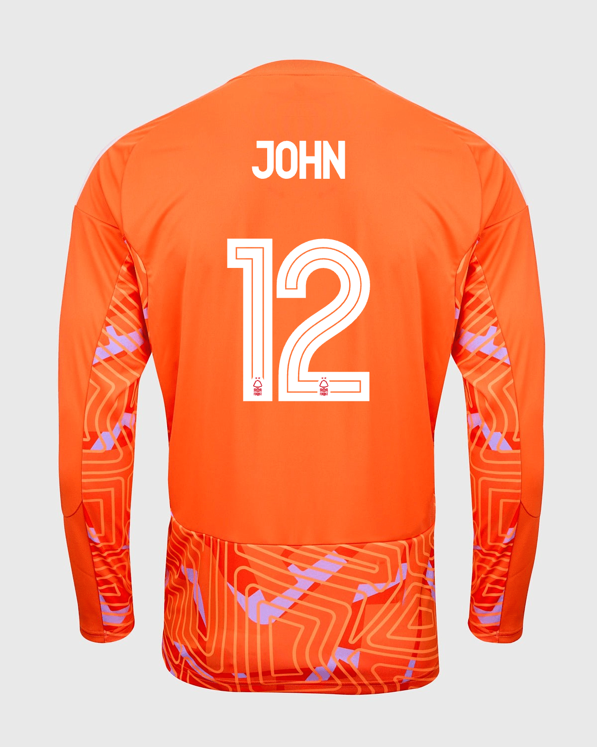 NFFC 26/27 Orange Long Sleeve Goalkeeper Shirt with John 12 NFFC Printing - Nottingham Forest FC
